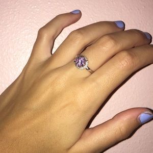 Diamond pink ring